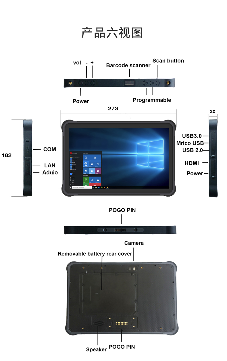 LYM11 10.1-inch Windows Rugged Biometric Tablet